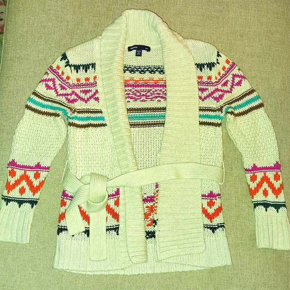 GapKids knit off white with stripes Cardigan size XS 4/5